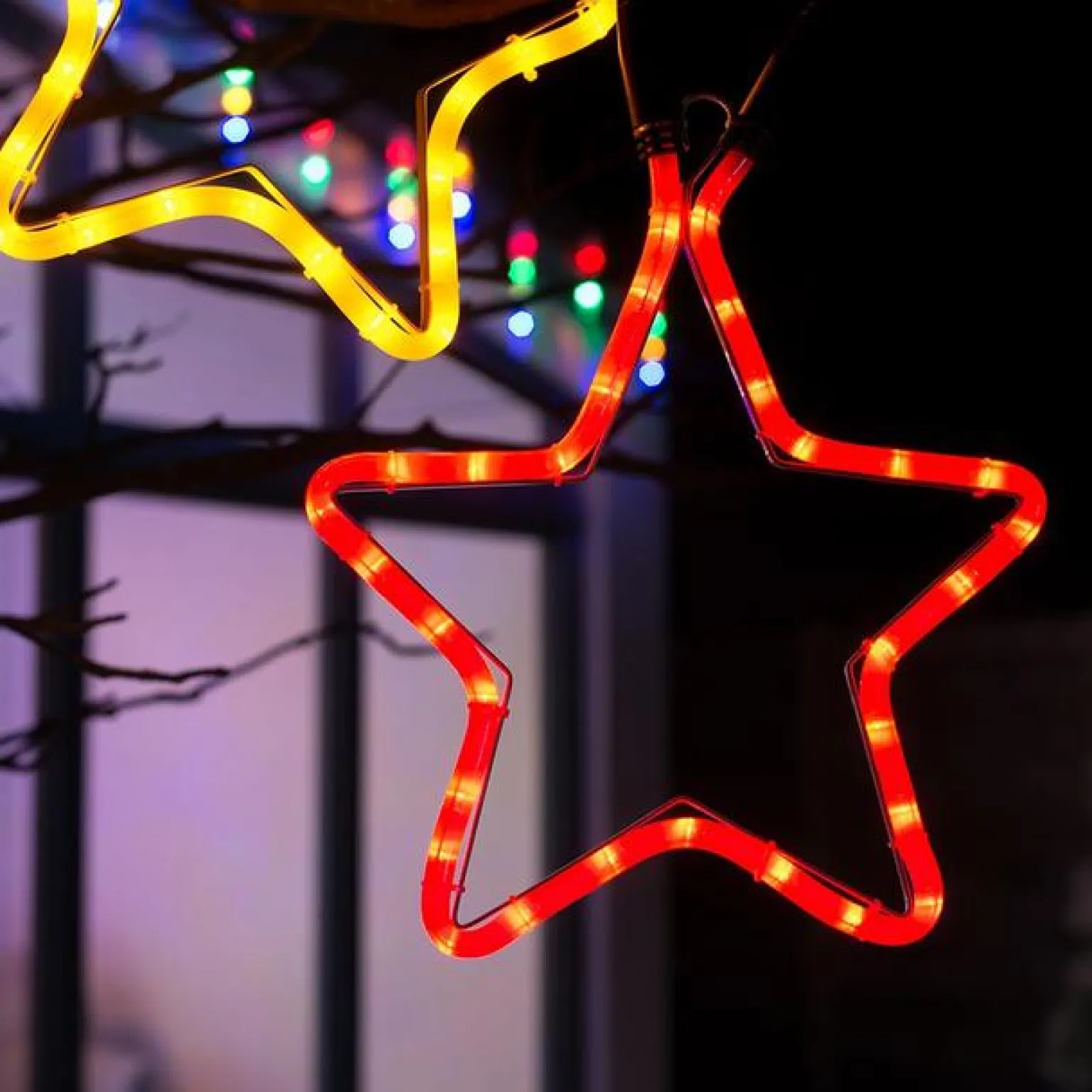 Connectable Star Rope Light Silhouette, Red, 32 Cm