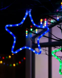 Connectable Star Rope Light Silhouette, Blue, 32 Cm