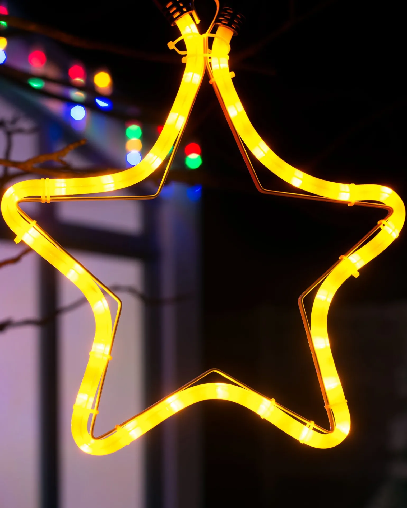 Connectable Star Rope Light Silhouette, Yellow, 32 Cm