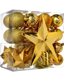 Copper Shatterproof Baubles Set, 42 Pack