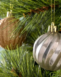 Copper/Champagne Shatterproof Baubles, 48 Pack