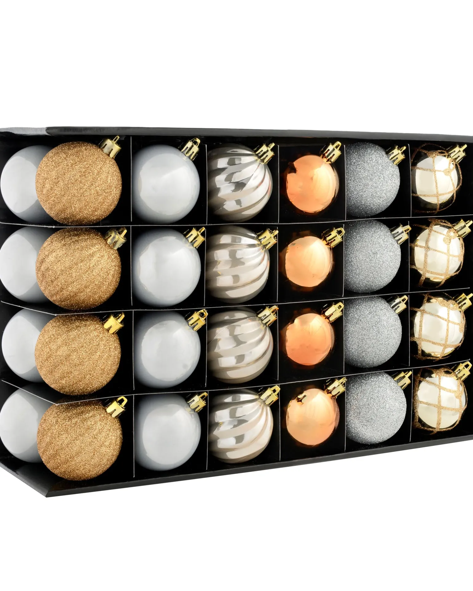 Copper/Champagne Shatterproof Baubles, 48 Pack