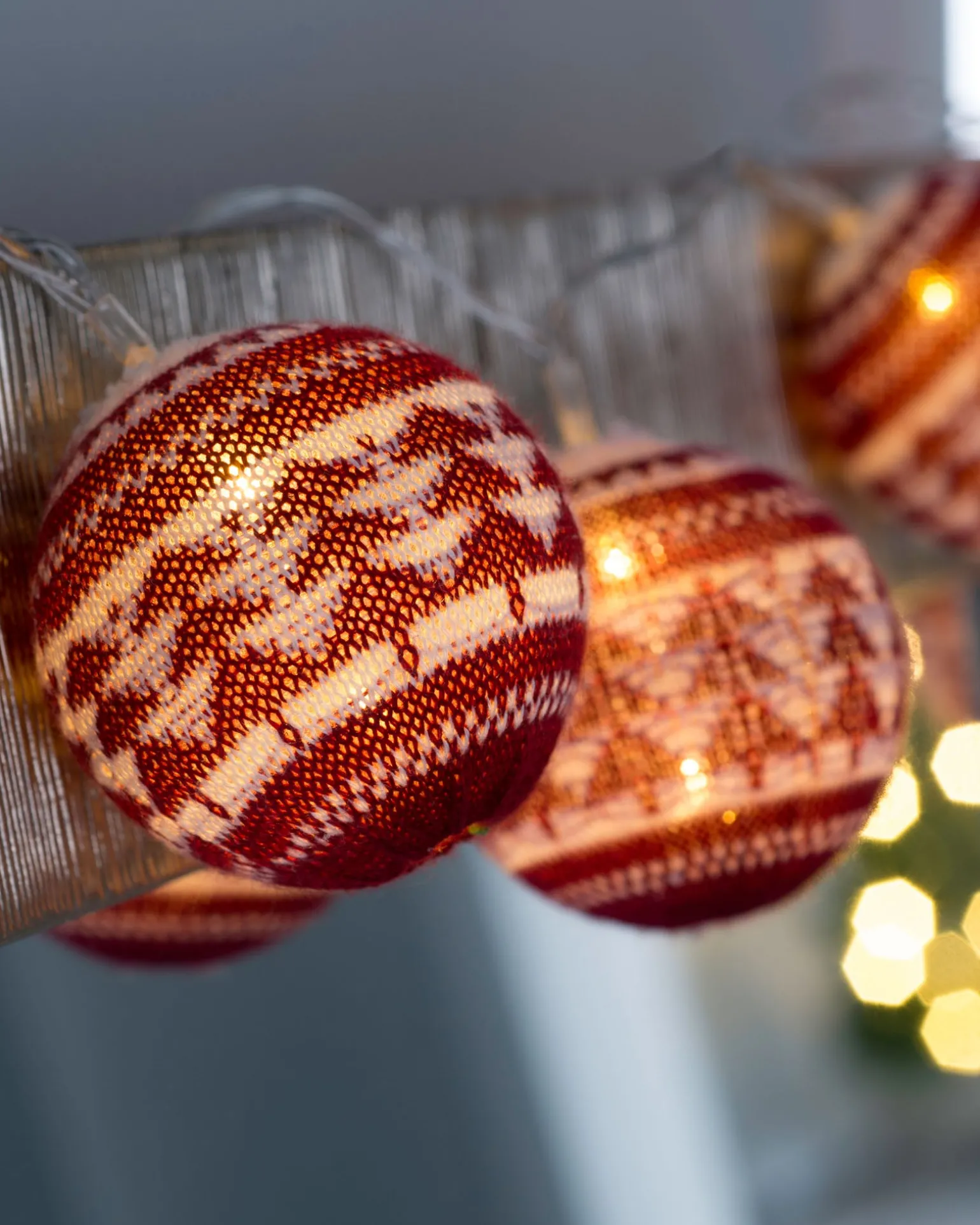 Cotton Ball 20 LED Fairisle Light String, 3 M