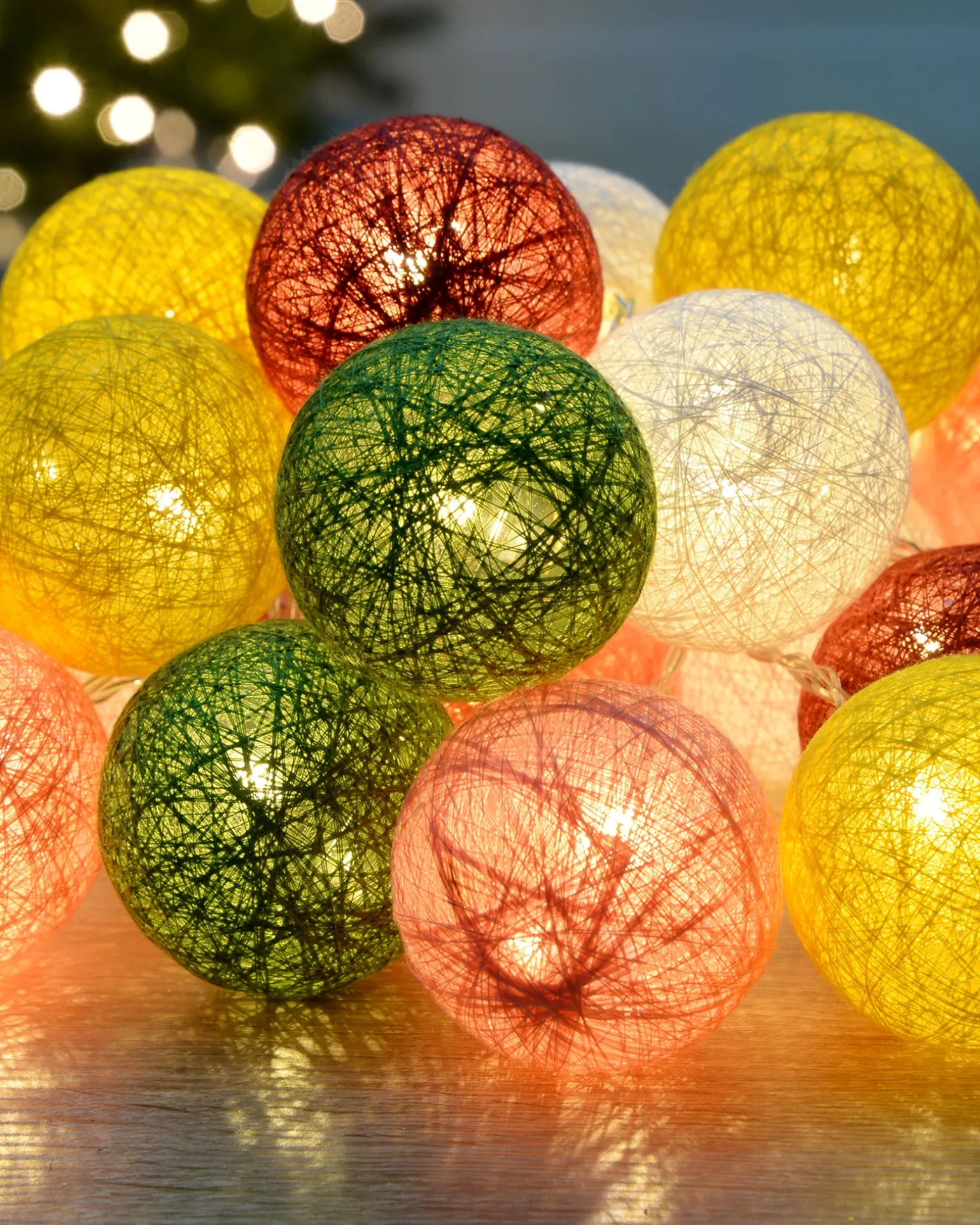 Cotton Ball 20 LED Light String, 1.5 M