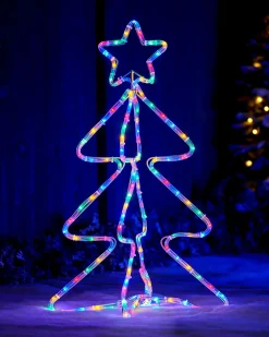 3D Christmas Tree Rope Light Silhouette, 80 Cm