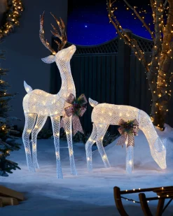 3D Reindeer Family Silhouette, 151 Cm