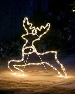 2D Reindeer LED Rope Light Silhouette, 60 Cm