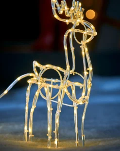 3D Reindeer With Sleigh Rope Light Silhouette, 120 Cm