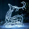 3D Sitting Reindeer Rope Light Silhouette, 93 Cm