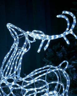 3D Sitting Reindeer Rope Light Silhouette, 93 Cm