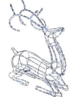 3D Sitting Reindeer Rope Light Silhouette, 93 Cm