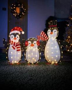 2D Tinsel Penguin Family Silhouette