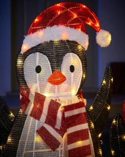 2D Tinsel Penguin Family Silhouette