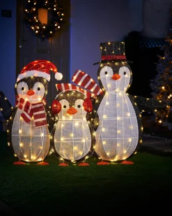 2D Tinsel Penguin Family Silhouette
