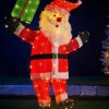 3D Tinsel Santa With Gift Box Silhouette