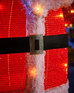 3D Tinsel Santa With Gift Box Silhouette