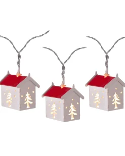 Decorative Wooden House LED Lights String, 1.8 M