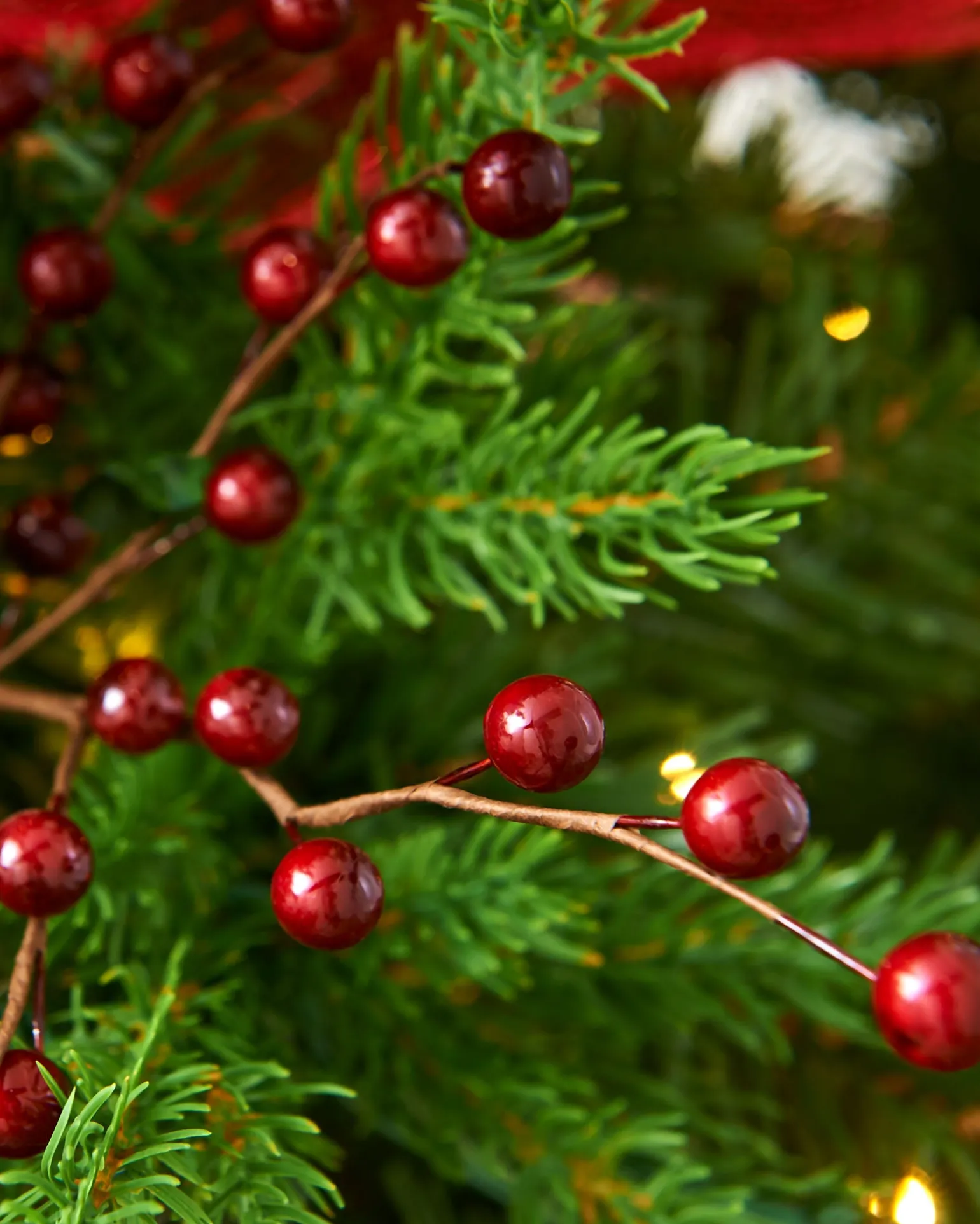 Deep Red Berry Christmas Tree Spray, 45 Cm