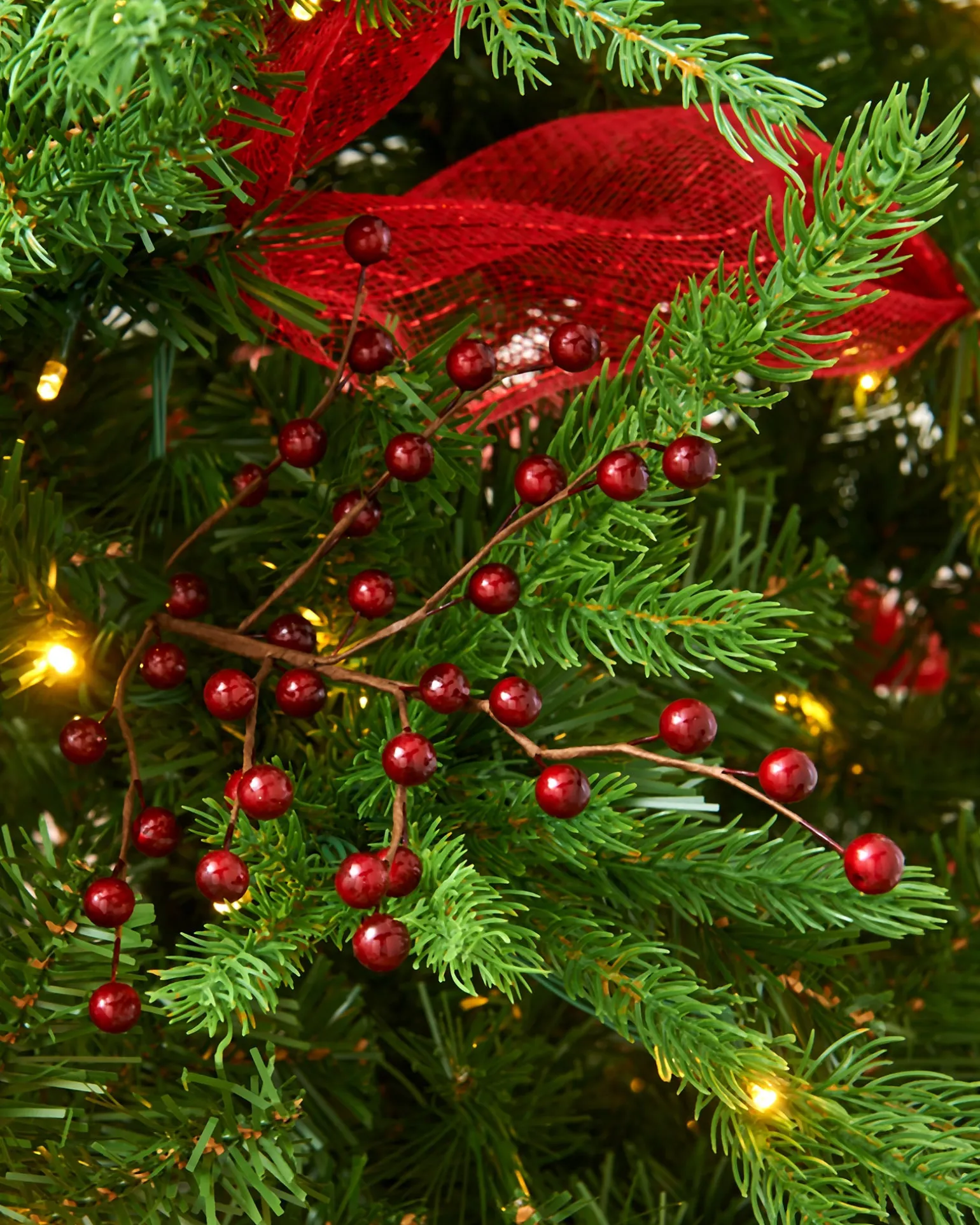 Deep Red Berry Christmas Tree Spray, 45 Cm
