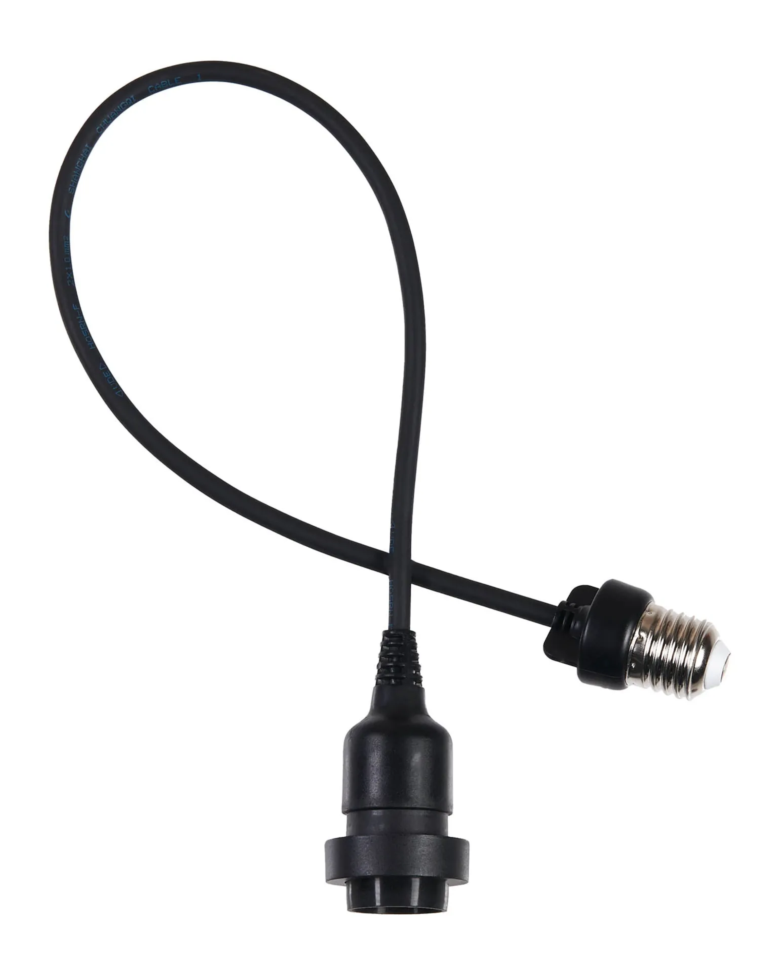 E27 Outdoor Festoon Pendant, Black Rubber Cable