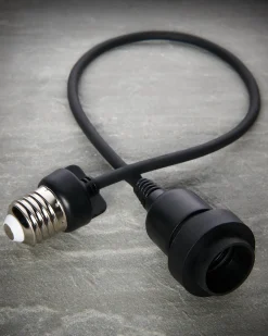 E27 Outdoor Festoon Pendant, Black Rubber Cable