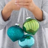 Emerald Green Glass Baubles, 3 Pack, 11 Cm