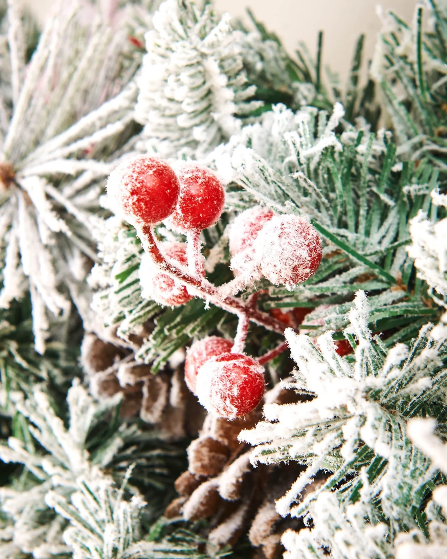 Extra Thick Mixed Pine Snow Flocked Garland, 9 Ft