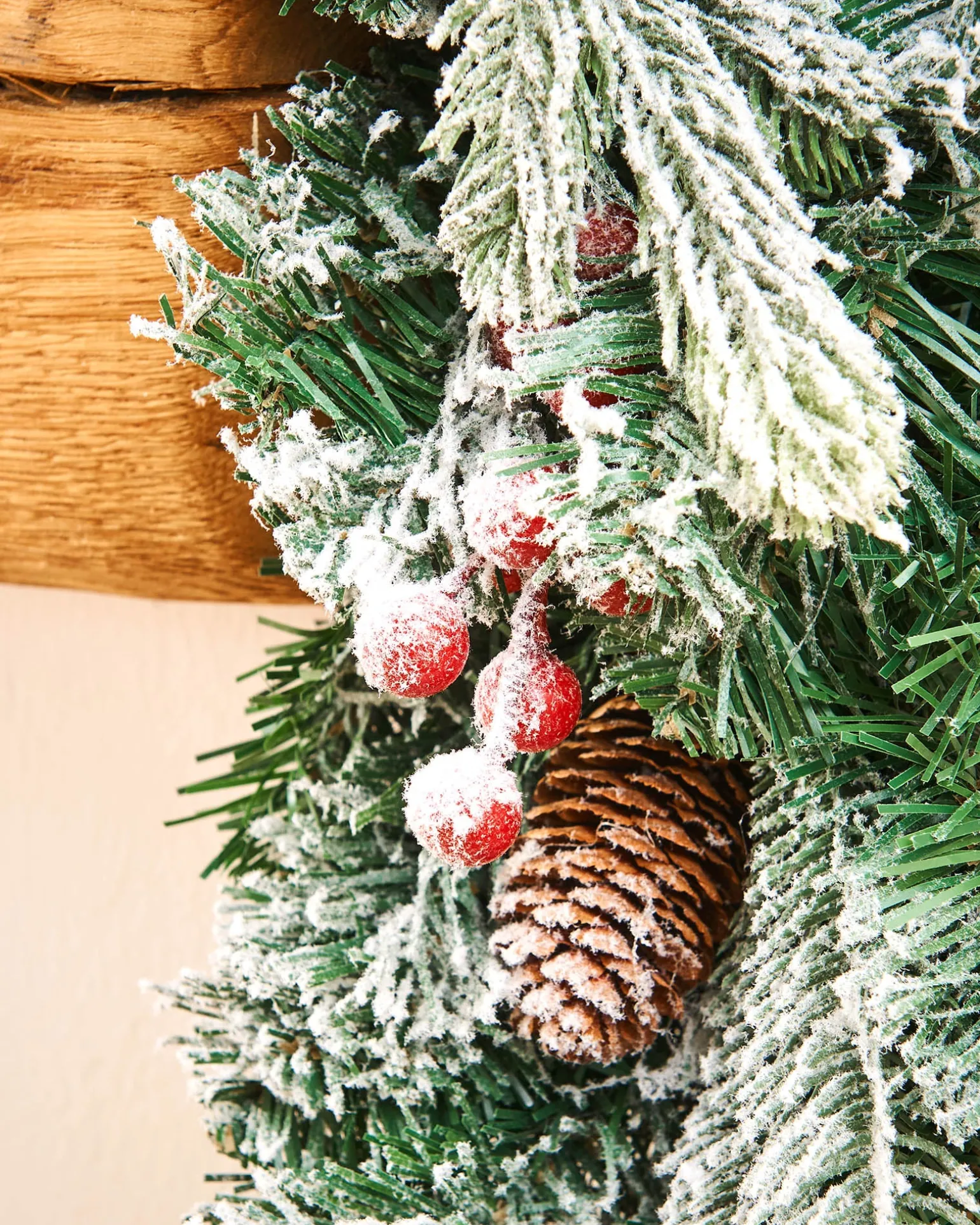 Extra Thick Mixed Pine Snow Flocked Garland, 9 Ft