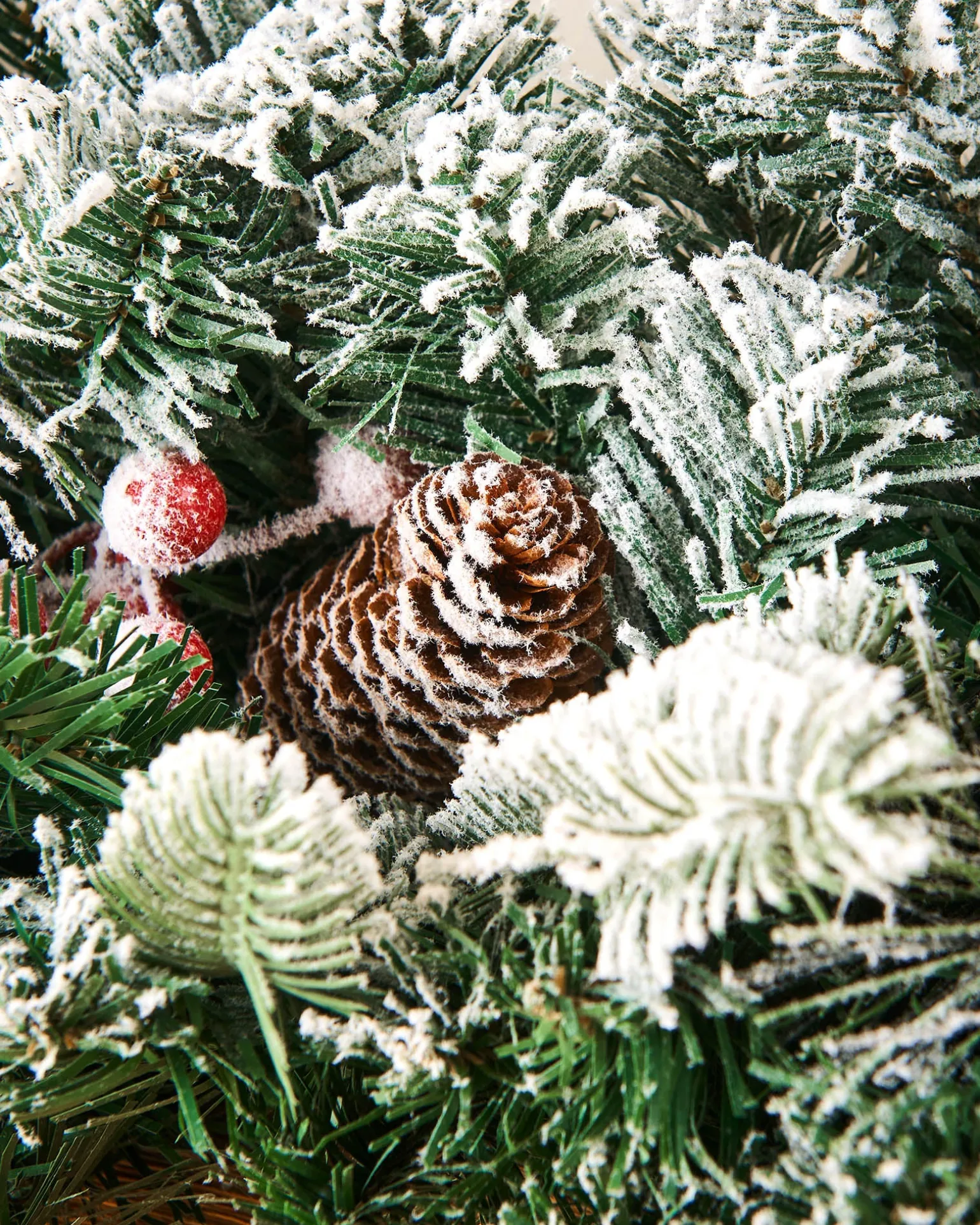 Extra Thick Mixed Pine Snow Flocked Garland, 9 Ft