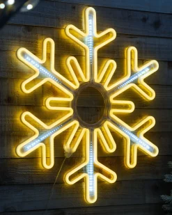 Flashing Snowflake Neon Silhouette, 76 Cm