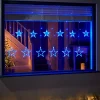 Flashing Star Curtain Net Light, Blue, 2 M