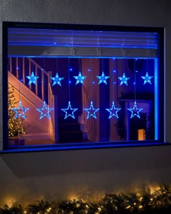Flashing Star Curtain Net Light, Blue, 2 M