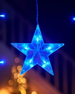 Flashing Star Curtain Net Light, Blue, 2 M