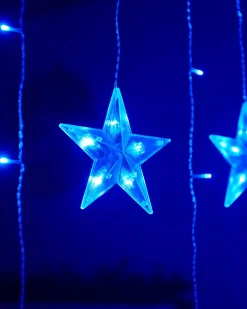 Flashing Star Curtain Net Light, Blue, 2 M