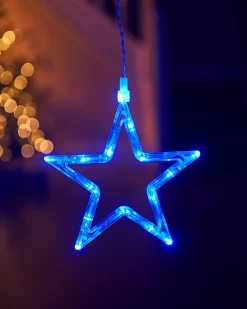 Flashing Star Curtain Net Light, Blue, 2 M