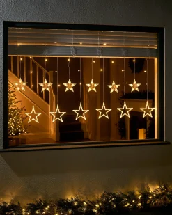 Flashing Star Curtain Net Light, White, 2 M