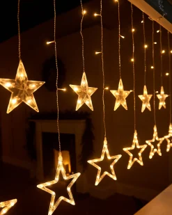 Flashing Star Curtain Net Light, White, 2 M