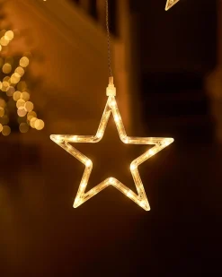 Flashing Star Curtain Net Light, White, 2 M