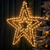 Flashing Star Rope Light Silhouette, Warm White, 72 Cm