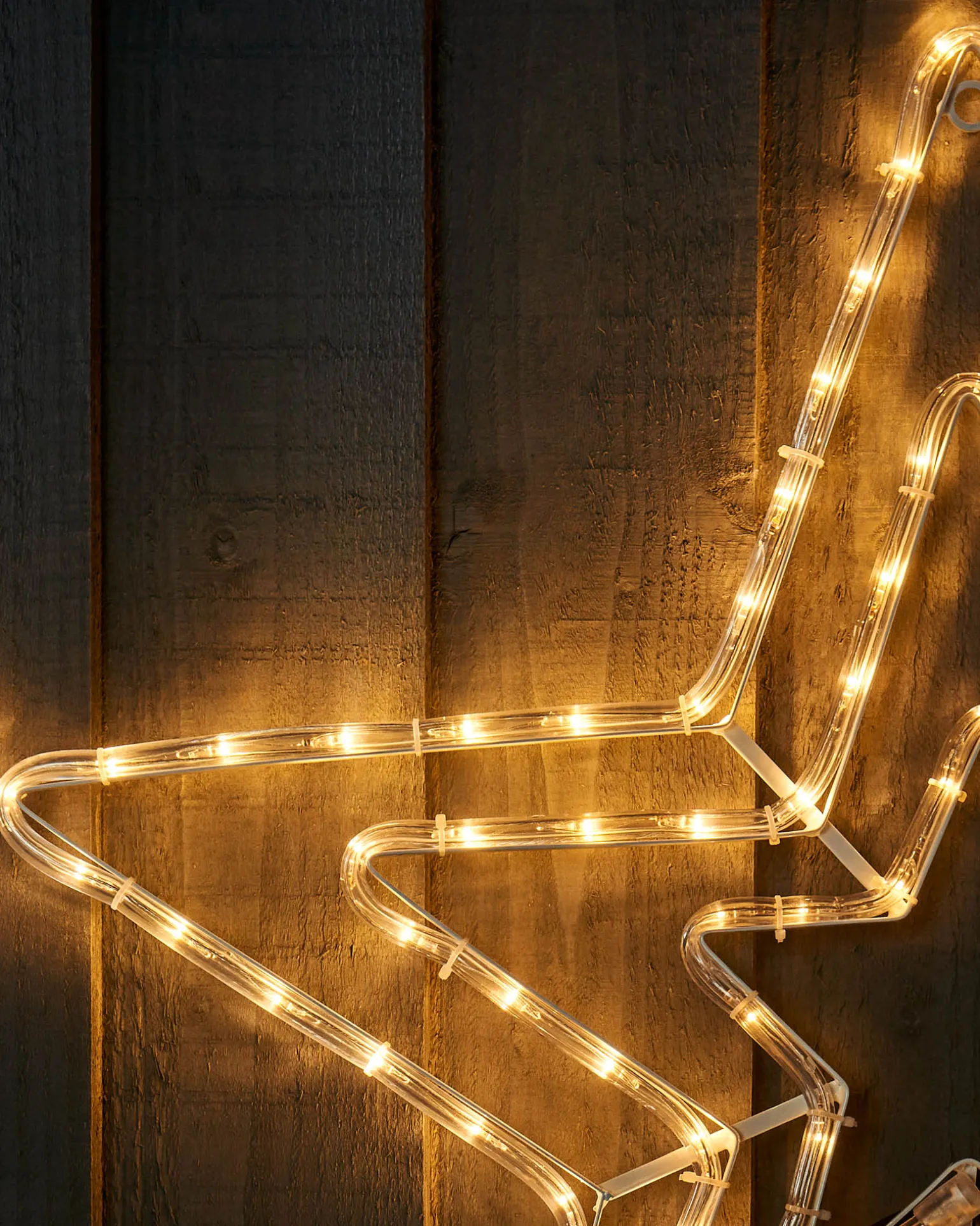 Flashing Star Rope Light Silhouette, Warm White, 72 Cm