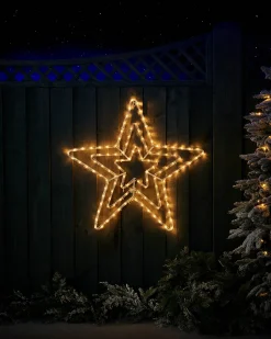 Flashing Star Rope Light Silhouette, Warm White, 72 Cm