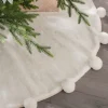 Fur Pom Pom Tree Skirt, Cream, 120 Cm