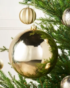 Gold Large Gloss Shatterproof Bauble, 20 Cm