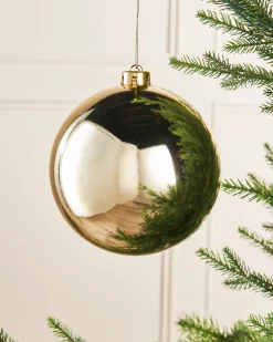Gold Large Gloss Shatterproof Bauble, 15 Cm