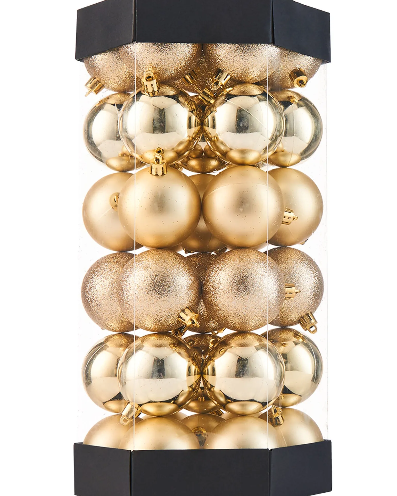 Gold Shatterproof Baubles, 42 Pack, 6 Cm