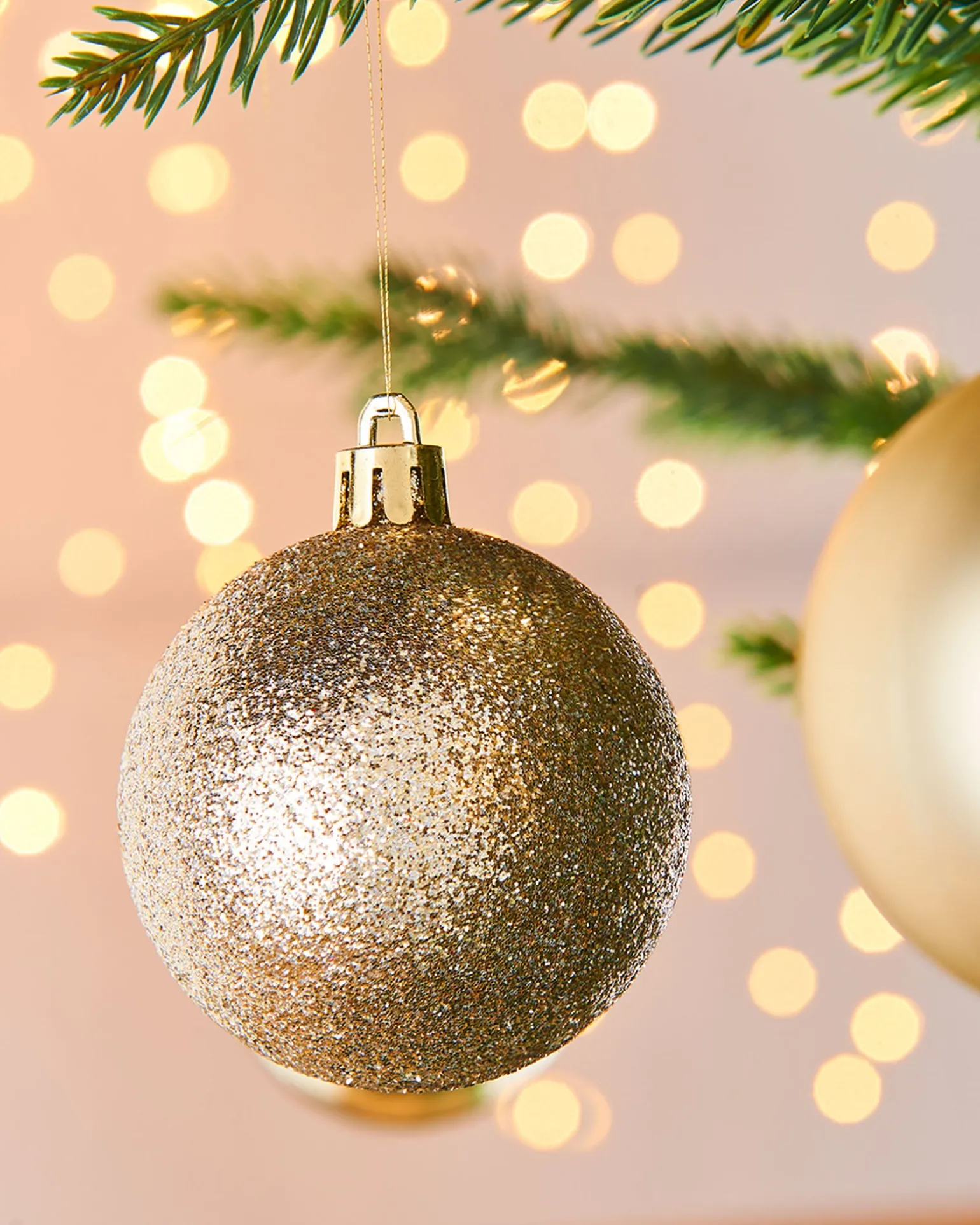 Gold Shatterproof Baubles, 42 Pack, 6 Cm