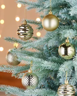 Gold Shatterproof Baubles, 50 Pack, 6 Cm