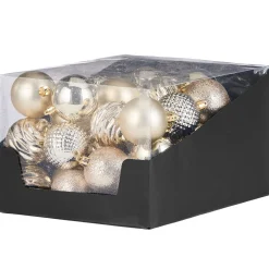 Gold Shatterproof Baubles, 50 Pack, 6 Cm