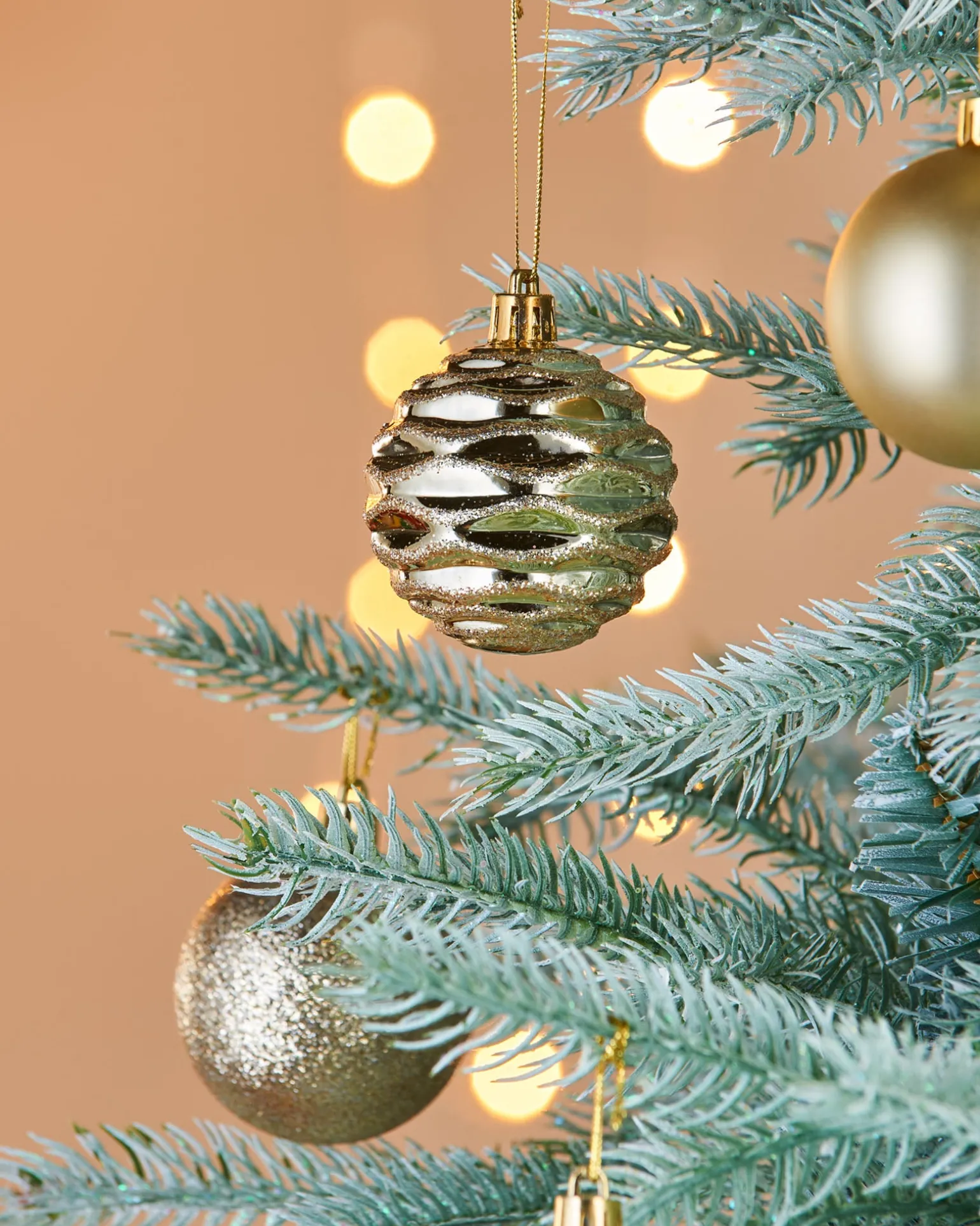 Gold Shatterproof Baubles, 50 Pack, 6 Cm