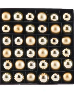 Gold Shatterproof Baubles, 36 Pack, 3 Cm